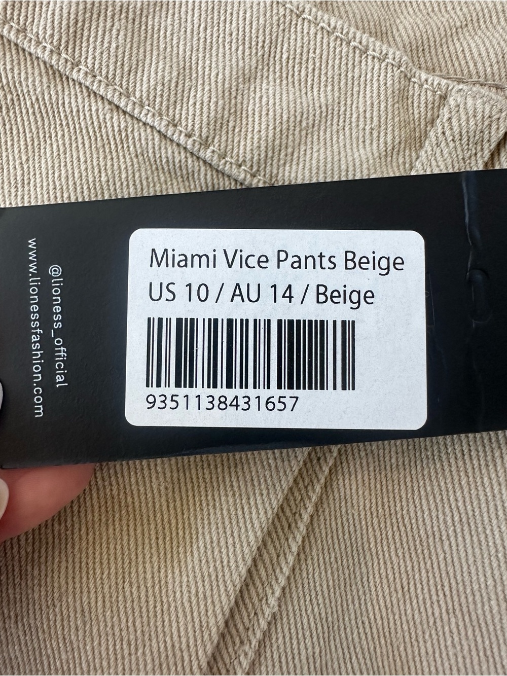 NWT Revolve Lioness Miami Vice Barrel Leg Pant in Beige - Picture 9 of 12